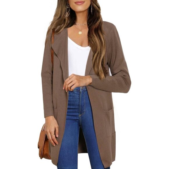 Other - Long Cardigan Sweater Women Fall Winter Open Front Knit Casual Size Medium
